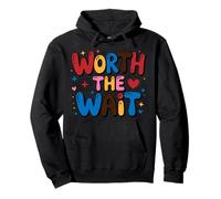 Worth the Wait Baby Announcement Moms Expecting Joyful Pullover Hoodie