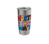 Worth The Wait Baby Announcement Moms Expecting Joyful Stainless Steel Insulated Tumbler