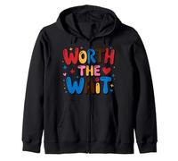 Worth the Wait Baby Announcement Moms Expecting Joyful Zip Hoodie