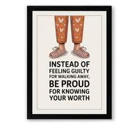 Worth Walking Away Typography Framed Wall Art Print A1 (84.1×59.4cm) Black, Wall Decor for Living Room, Bedroom, Office & Home, Ready to Hang, Art Gift