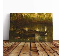 Worthington Whittredge The Old Hunting Grounds Canvas Print | Gallery Wrapped 30mm Frame Wall Art | 20x14 inches | Ready to Hang | Modern Picture | Living Room Bedroom Lounge Office