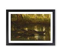 Worthington Whittredge The Old Hunting Grounds Framed Print | A2 Black Framed Wall Art | Ready to Hang | Modern Nature Picture | Living Room Bedroom Lounge Office