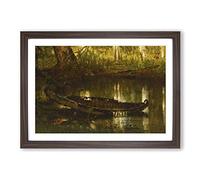Worthington Whittredge The Old Hunting Grounds Framed Print | A2 Walnut Framed Wall Art | Ready to Hang | Modern Nature Picture | Living Room Bedroom Lounge Office