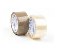 Worthminster 2 inch Brown Buff Adhesive Packaging Tape - 12 Rolls