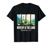 Worthy is The Lamb Revelation 5 12 Christian Cross T-Shirt