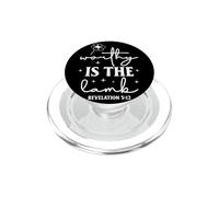 Worthy Is The Lamb Spiritual Quote Elegant Typography PopSockets PopGrip for MagSafe