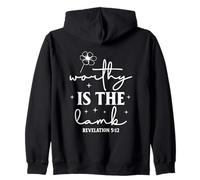 Worthy Is The Lamb Spiritual Quote Elegant Typography Zip Hoodie