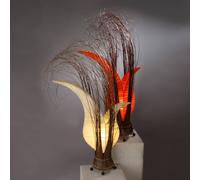 Woru Bunga table lamp in floral shape, cream