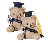 WORUIB 2 Pcs Graduation Teddy Bear, Graduation Bear With Scroll, Robe and Hat, Plush Soft Teddy Plush Presents, Graduation Congratulations School Gift for Her & Him