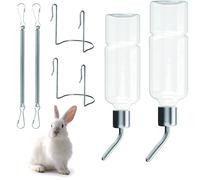 WORUIB 2 Pcs Rabbit Water Bottle, Guinea Pig Water Bottle, Pet Hanging Water Bottles, 180ml Capacity, for Rabbits, Guinea Pigs, Hamsters, Chinchillas