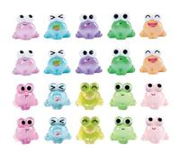 WORUIB 20 Pcs Mini Resin Frogs, Glow in The Dark, Miniature Animal Figurines, Whimsical Glow-in-the-Dark Miniature, Colorful, Nature/Wildlife, 1:12 Scale, Figurine, Ornament