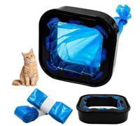 WORUIB 3-Pack Cat Litter Bags, with Litter Locker, Blue, 4.5m | Litter Bags, Litter Genie Refill Kit Compatible, Included 1 Black Storage Box, Odour Control, Kitchen & Bathroom Waste Bags