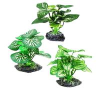 WORUIB 3 Pcs Fish Tank Plants, 7 * 5 * 10cm Silk Aquarium Plants, Aquarium Plant Lifelike for Fish Tank Artificial Decorations, Betta Cave, Small Fish Bowl Accessories (3 Different Type)