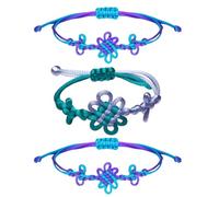 WORUIB 3pcs K P0p Cosplay Wristband,Hunter Two-Color Woven Bracelet Traditional Knot Design, Cultural Good Luck Wristbands For Festival Celebration, Chinese Style Friendship Gift Set