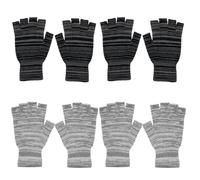 WORUIB 4 Pairs Fingerless Gloves for Men, Mens Fingerless Gloves, Thermal Fingerless Gloves for Men,11x19cm, Black Grey and White Grey