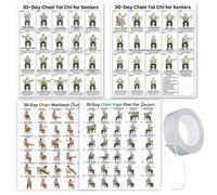 WORUIB 4 Tai Chi Charts with 1 Nano Gel, Chair Tai Chi for Seniors
