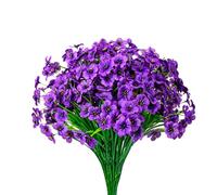 WORUIB 8PCS Purple Artificial Flowers, Lavender Bouquet with Eight Stems, Decorative Arrangement for Home and Office, Faux Floral Display with Realistic Design and Vibrant Colours