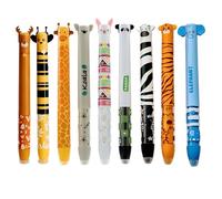 WORUIB 9 Pieces Erasable Pens, Animal Pens, Erasable Gel Pens, Rub Out Pens, Ball On The End For Removing Ink, Tip Diameter 0.7 Mm, Animal Designs For Student Stationery Office Supplies