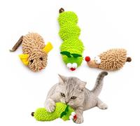 WORUIB Catnip Toys for Cats, Three-Piece Set with Caterpillar Hedgehog Mouse Design, Interactive Play for Indoor Cats, Chew-Resistant Cat Toy, Dimensions 23 by 6.5 by 4 cm