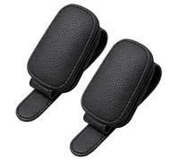 WORUIB Sunglasses Holder for Car, Secure Storage Solution for Drivers and Commuters, Magnetic Clip Design for Sun Visor, Black Set of Two, Compatible with Most Vehicle Interiors and Sunglasses