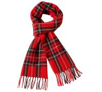 WORUIB Tartan Scarf, Plaid Scarf Women, Bay City Rollers, Classic Red Tartan, Cashmere-Like Soft Scarf, 35x190 cm