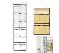 WORUIB Two-Pack Hanging Shower Caddy, Vertical Storage Solution for Compact Living Spaces,Over Door Storage Bags with Mesh Pockets for Bathroom Bedroom Kitchen Office Organisation