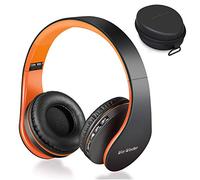 WorWoder Bluetooth Headphones Over Ear, Foldable Wireless and Wired Stereo Headset Micro SD/TF, FM for Cell Phone, PC, Soft Earmuffs & Light Weight for Prolonged Wearing Travel Office Home