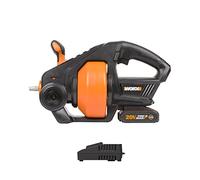 WORX 18V Drain Auger WX891, Cordless Plumbing Snake for Kitchen Sink Bathtub Shower Drain,7.6m(25ft) Telescopic Shaft, Powershare, 1 * 2.0Ah Lithium-ion Battery, 1 * 2A Charger