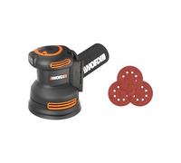 WORX 20 V WX823L.9 Cordless Random Orbital Sanders, Brushless Sander Cordless, 150/120/80 Grit Sanding Paper, 20V Cordless Sander Tool Only, WX823L.9
