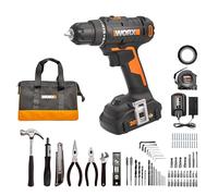 Worx 20V 3/8" Cordless Drill Driver with 84 Piece Accessory Kit, 2-Speed Variable Drill Bit Set 265 in Lbs Torque 20+1 Clutch, Compact Lightweight Keyless Screwdriver