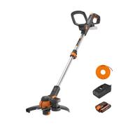 Worx WG163E.2 20V Cordless 30cm Line Grass Trimmer with 2.0Ah Battery and Charger - Black - Wilko