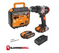 Worx 20V Brushless Cordless Hammer Drill With 2X 2.0Ah Batteries And Charger Wx354