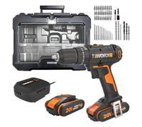 Worx 20V Cordless Hammer Drill With 2X 2.0Ah Batteries And Charger Wx370.2