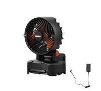 WORX 20V Cordless Misting Fan w/ 3 Speed & 3 Mist Settings, Bucket Top Portable Fan Max 15Ft Misting Distance, Lightweight Quiet Battery Operated Fan w/Long Runtime Power Share WX097L.9 - Tool Only