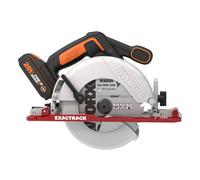 Worx 20V Exactrack 165mm Circular Saw With 1X 2.0Ah Battery And Charger Wx530