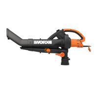 Worx 3000W Corded Electric Leaf Blower, Vacuum & Mulcher, 10M Cable, 335 Km/h, 45L Collection Bag Wg505E