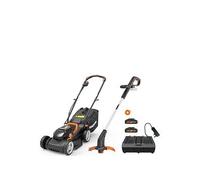 Worx 40V Powershare Cordless Garden Twin Pack 34Cm Lawnmower & 25Cm Grass Trimmer With X2.0Ah Battery One Colour