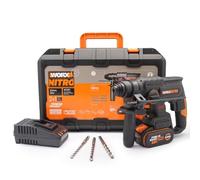 WORX Brushless 20V WX381 Cordless Drill, 2J, 3 in 1, Drilling, Percussion, Chisel in All Materials, Anti-Vibration, Comes with 1 x 4Ah Battery, Charger and Accessories