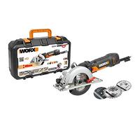 Worx Circular Saw 480W WX439, Blade 120 mm, Cutting Depth up to 46 mm, Multi-Material, Compact and Ergonomic, Comes with 3 Blades, Cutting Guide and Vacuum Cleaner Adapter