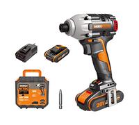 Worx Cordless Impact Driver, 260Nm, PowerShare, 3 Speed, MAX 3000rpm, LED Light, Compact, Incl. 2 * 2.0 Ah Batteries & Charger
