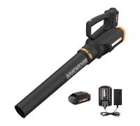 WORX 20V Cordless Leaf Blower WG547, Electric Blower, Powerful Turbine Fan Technology, 2-Speed Control, for One-Hand Operation, PowerShare - 1pc 2.0 Ah Battery and 1pc 0.4 A Charger Included