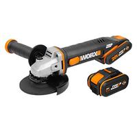 WORX | Grinder 125 mm 20V | PowerShare | WX803 | Includes 2 Batteries 2Ah and 4Ah | Spindle Lock | Side Switch | Quick Adjustment System Without Tools | Auxiliary Handle