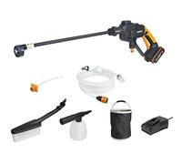 WORX HydroShot Cordless Pressure Washer - Portable Power Washer with 5-in-1 Pressure Nozzle, Max 24 Bar - Draws Water from Any Source - With 4 Accessories, Battery and Charger