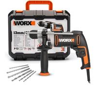 WORX - Impact Drill 800W - WX328 - φ13mm (Comes with 3 HSS Drills, 3 Drill bits for Concrete, 1 Depth Gauge, keyless Chuck, Variable Speed, Forward and Reverse Rotation)