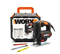 WORX - Jigsaw 550W - 20mm Stroke - Up to 65mm - for Cutting Wood, Metal, PVC, Aluminium - Pendulum System - Variable Speed - Light and Compact - Comes with 3 Blades - WX477.1