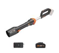 Worx Nitro 20V Cordless Leaf Blower, 1Pc 4.0Ah Battery, Charger Included, 2-Speed Control, Brushless Motor 2.0 Wg543E