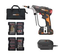 WORX Nitro SwitchDriver 2.0 20V with 85-Piece Accessory Kit, 2-in-1 Brushless Cordless Screwdriver, 1/4" Rotary Dual Drill Set, WX177L.2 (Battery and