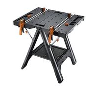 WORX Pegasus WX051 Folding Work Table & Sawhorse with Clamps | Portable multi-function workbench & sawhorse with quick clamps and holding pegs; ideal for workshop & DIY