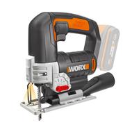 Worx WX543 20V Cordless Jigsaw with 1x 2.0Ah Battery, Charger & Carry Case - Variable Speed, 4-Stage Pendulum, Bevel Cutting Base, LED Light & Dust Blower for Clean, Precise Cuts