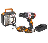 WORX Nitro 18V(20V MAX) Cordless Impact Drill WX354, Slammer Drill, 60N.m, 2-Speed, 2 x 2Ah Batteries Included